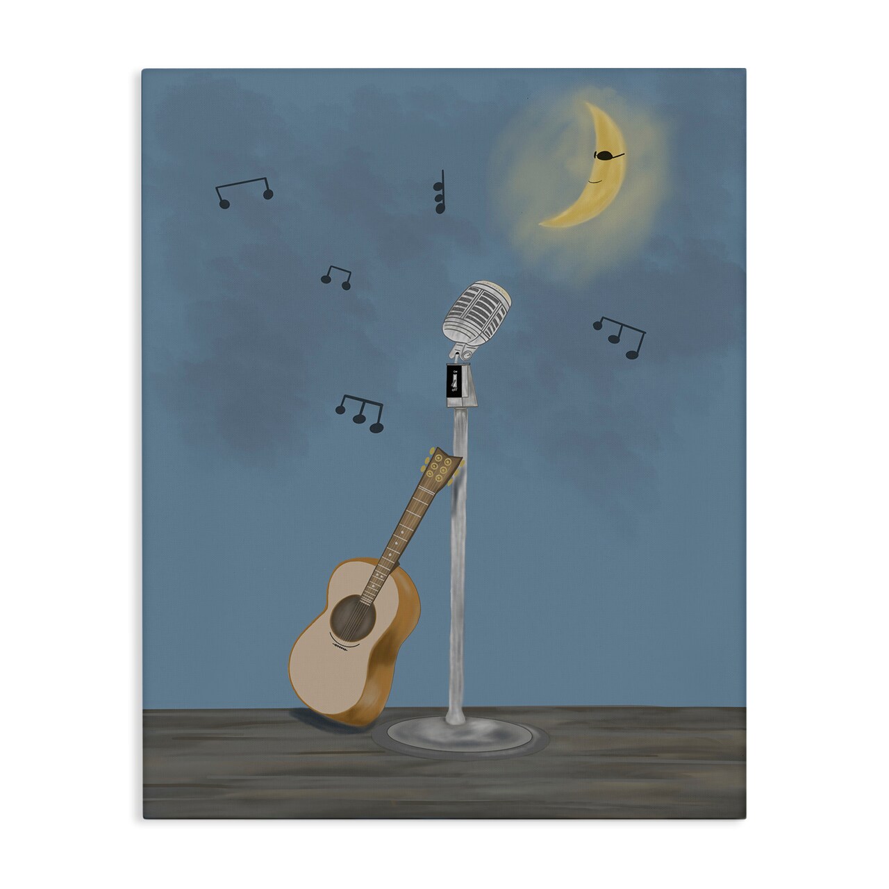 Stupell Industries Music And Moon Stage Canvas, design by Leslie Hermosa